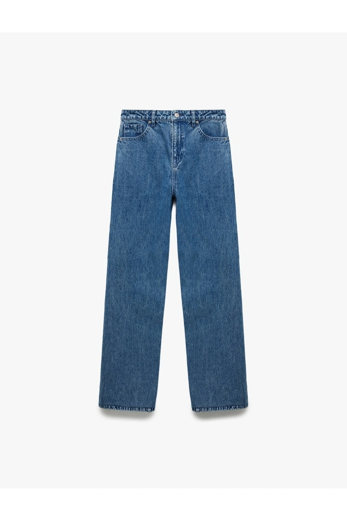 X Sima Tarkan - Pamuklu Düz Uzun Paça Normal Bel Jean Pantolon - Straight Fit Jean 5SAL4020