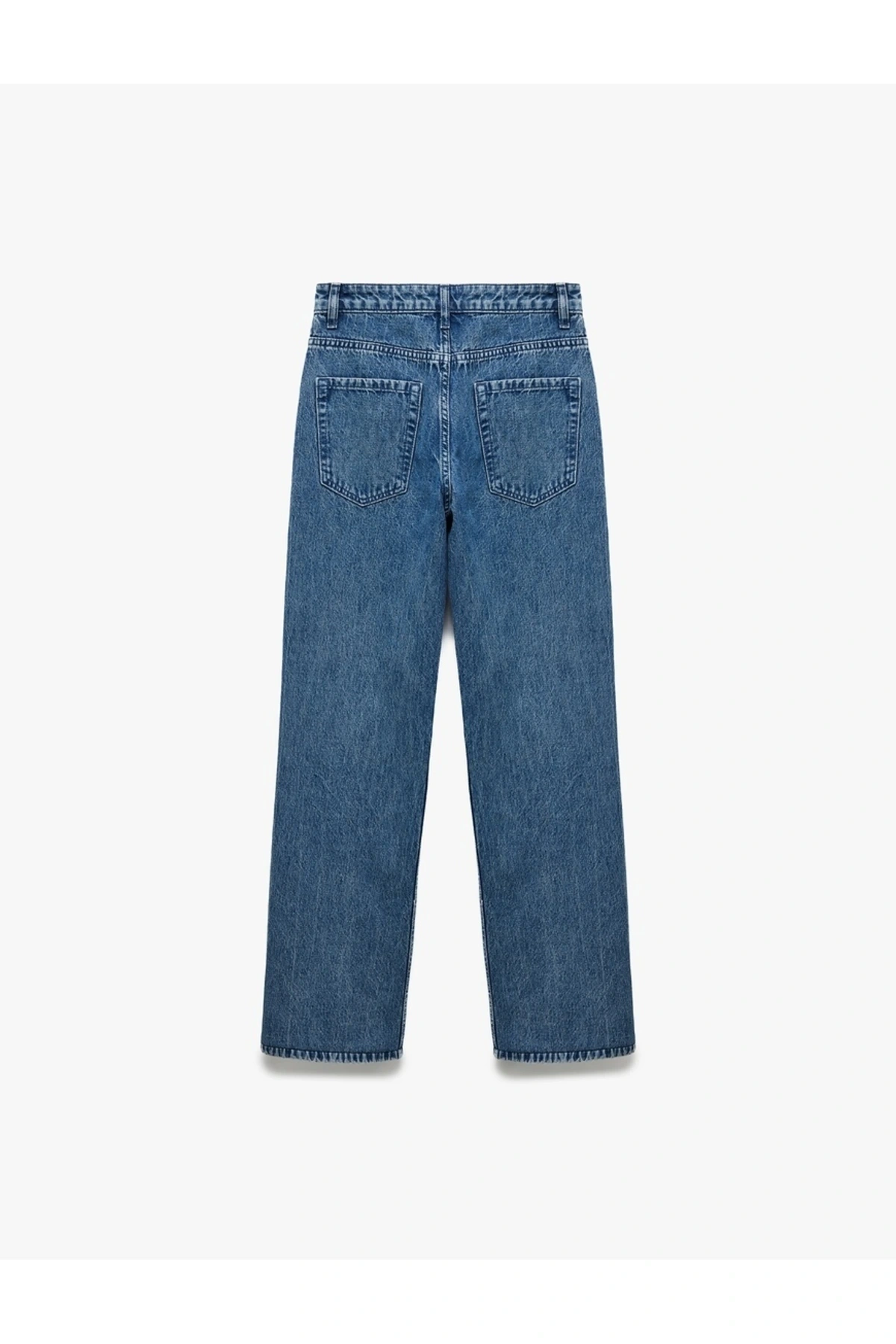 X Sima Tarkan - Pamuklu Düz Uzun Paça Normal Bel Jean Pantolon - Straight Fit Jean 5SAL4020