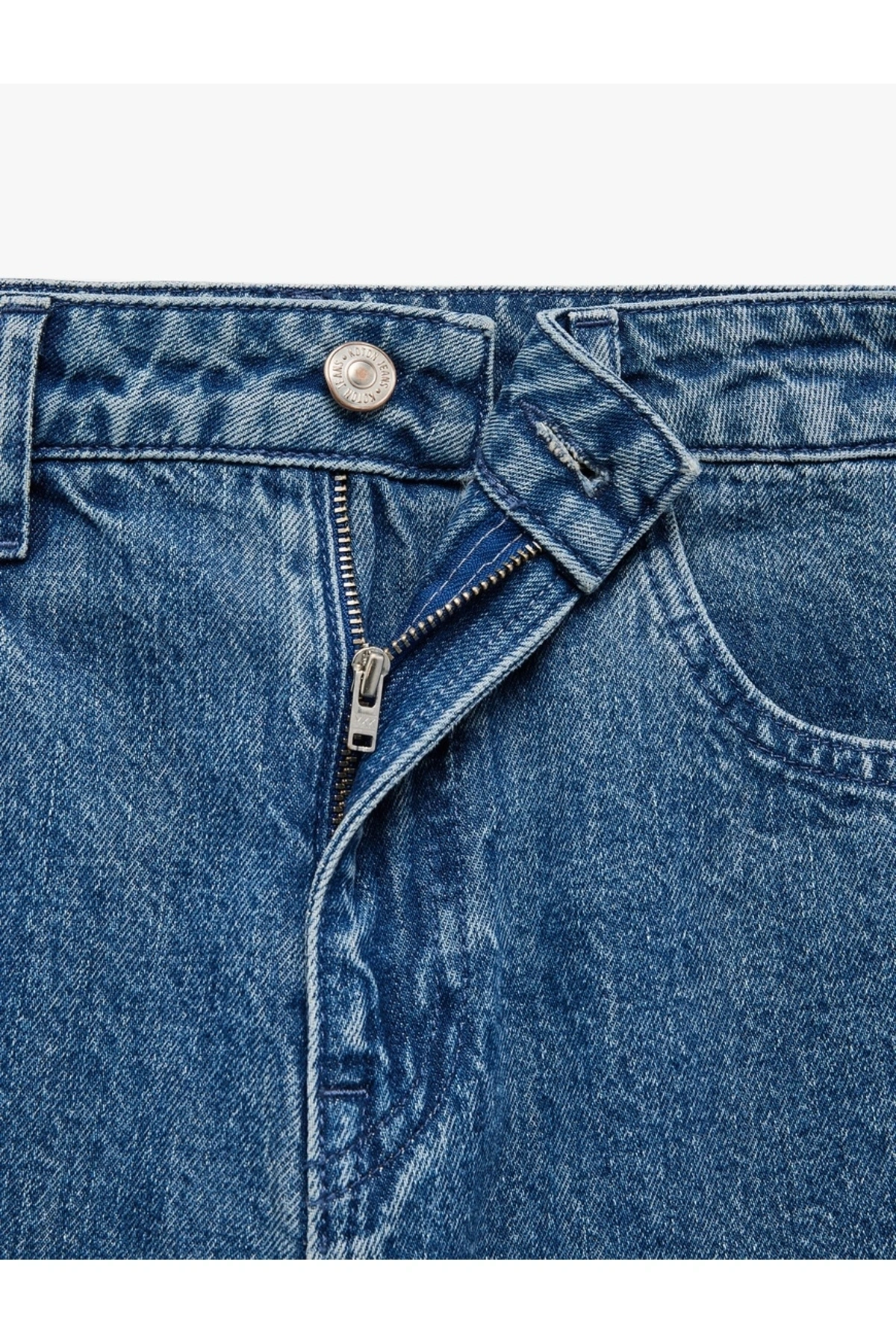 X Sima Tarkan - Pamuklu Düz Uzun Paça Normal Bel Jean Pantolon - Straight Fit Jean 5SAL4020