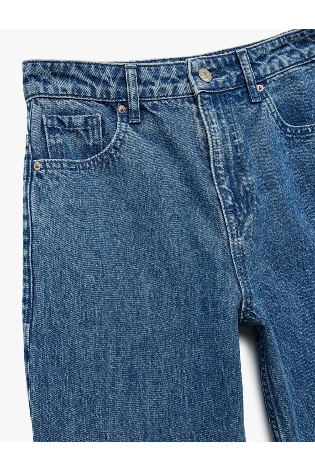 X Sima Tarkan - Pamuklu Düz Uzun Paça Normal Bel Jean Pantolon - Straight Fit Jean 5SAL4020