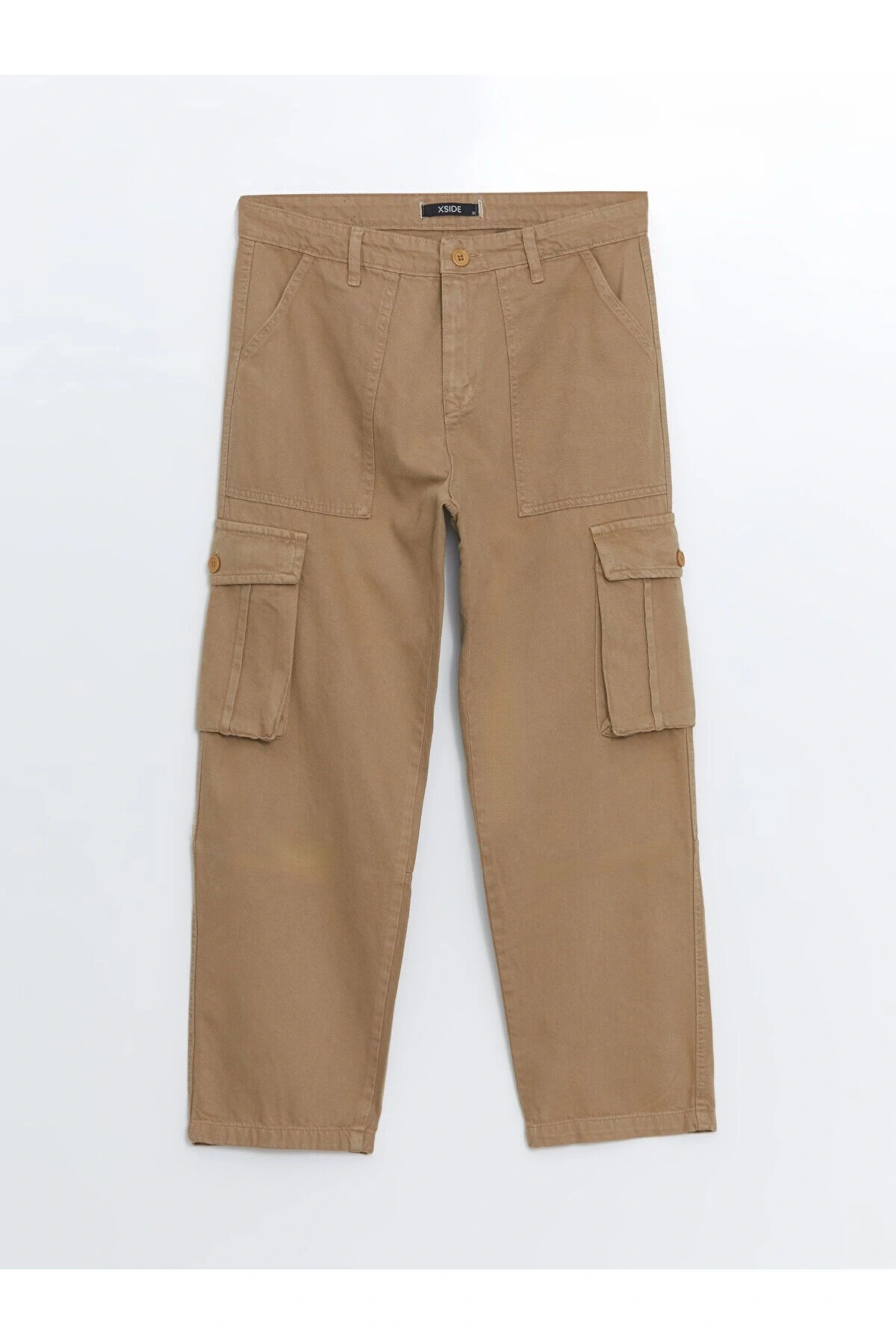 XSIDE Açık Haki Standart Kalıp Gabardin Erkek Kargo Pantolon