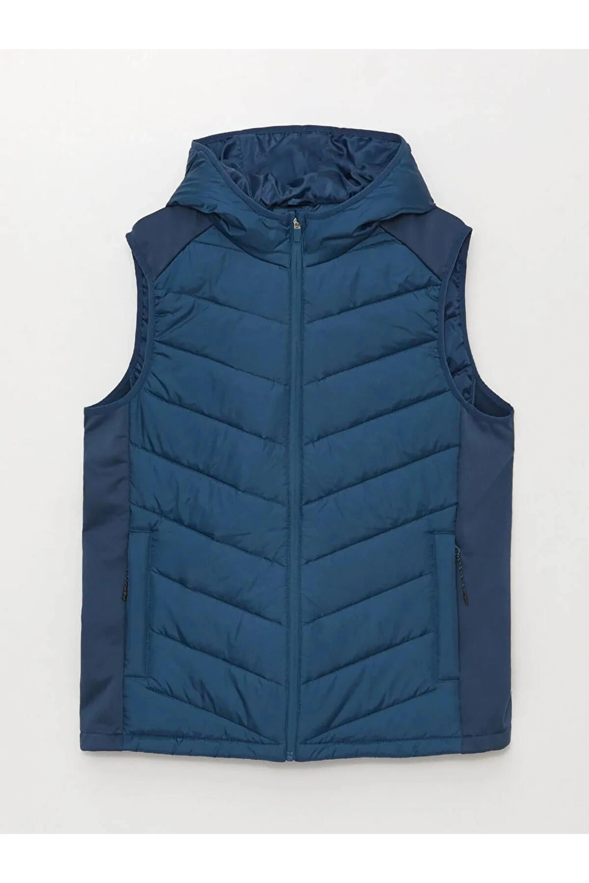 XSIDE ACTIVE Indigo Standart Kalıp Kapüşonlu Erkek Şişme Yelek