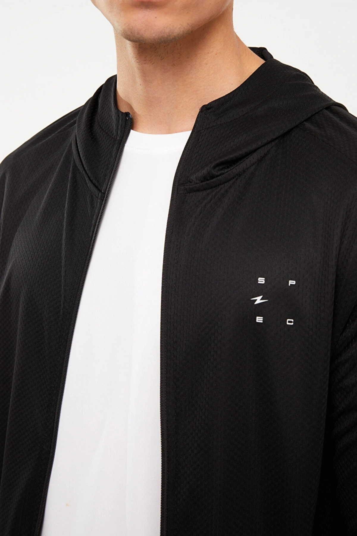 XSIDE ACTIVE Siyah Slim Fit Kapüşonlu Erkek Spor Hırka