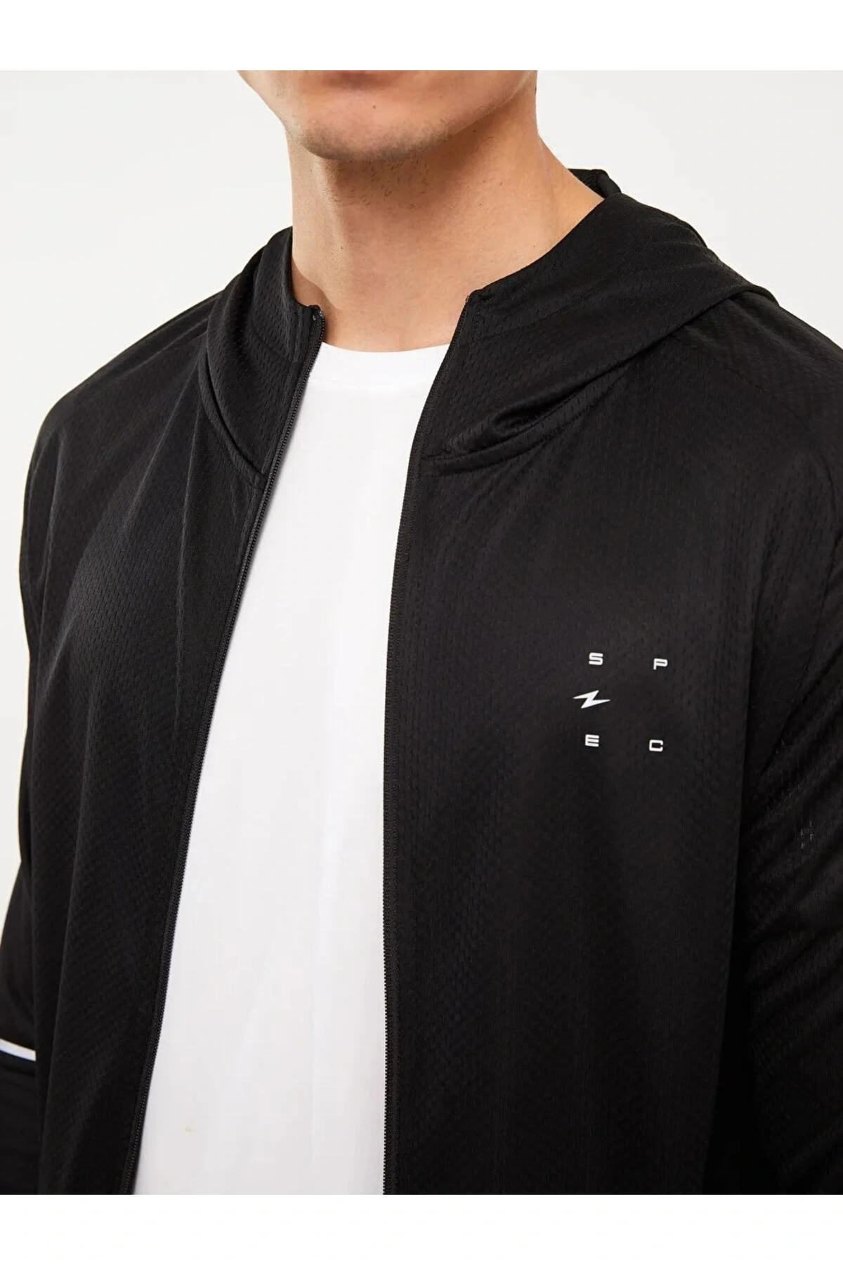 XSIDE ACTIVE Siyah Slim Fit Kapüşonlu Erkek Spor Hırka
