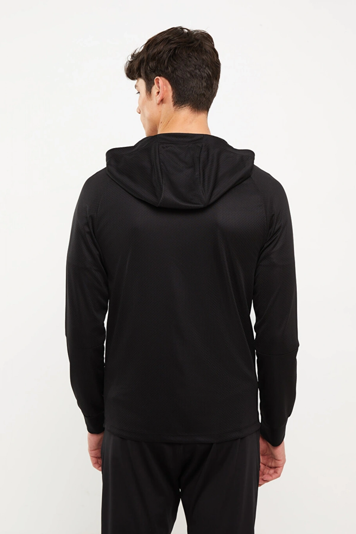 XSIDE ACTIVE Siyah Slim Fit Kapüşonlu Erkek Spor Hırka