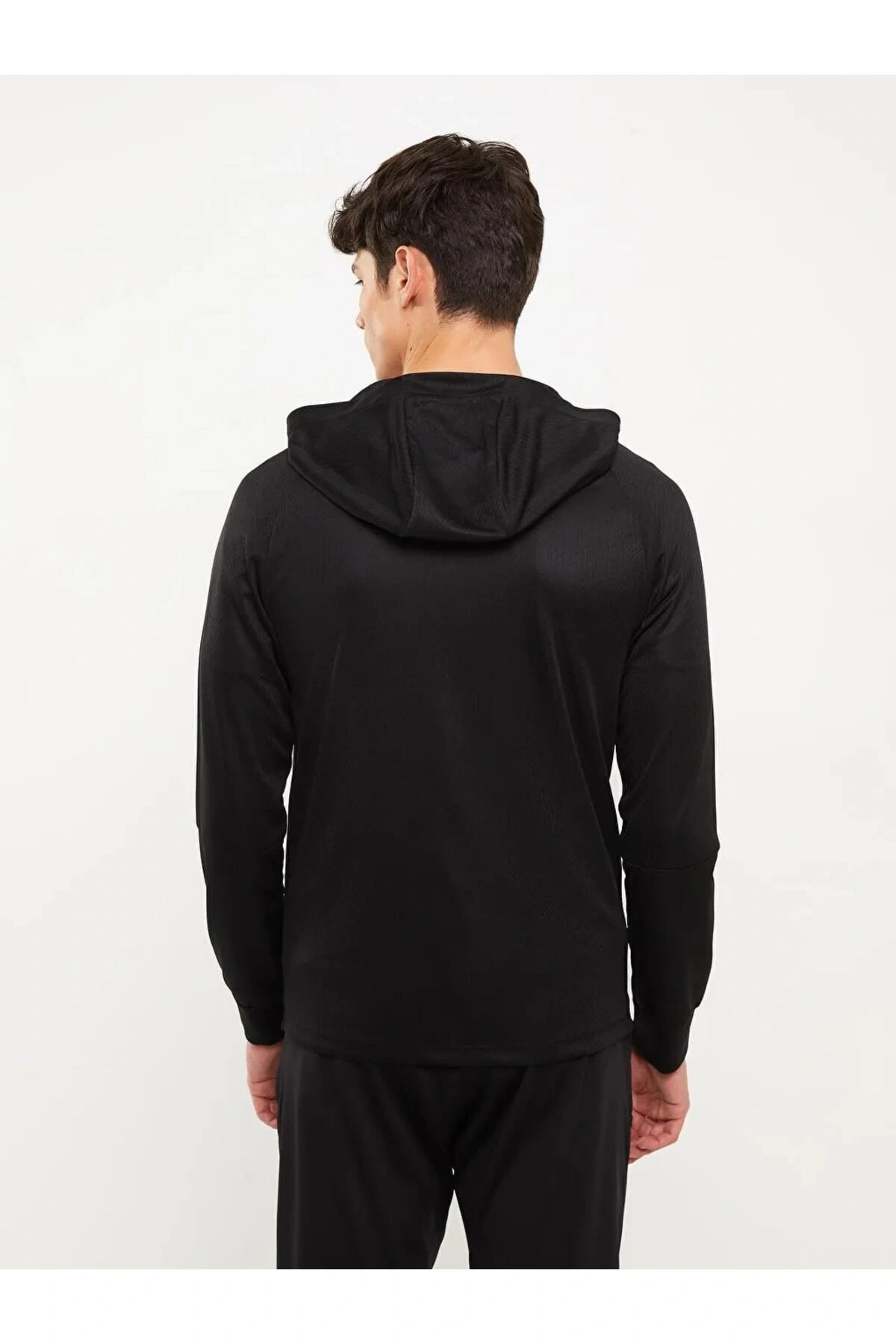 XSIDE ACTIVE Siyah Slim Fit Kapüşonlu Erkek Spor Hırka