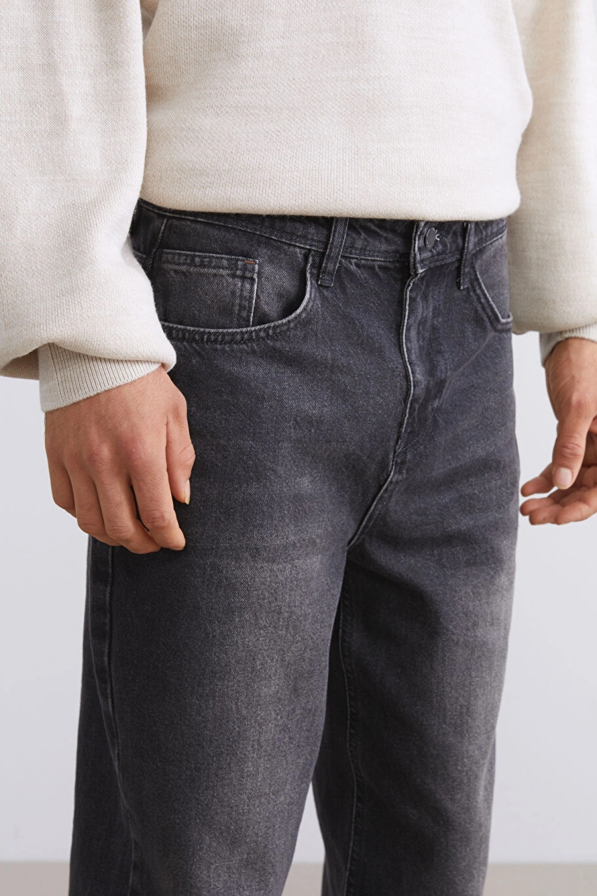 XSIDE Antrasit Baggy Fit Erkek Jean Pantolon
