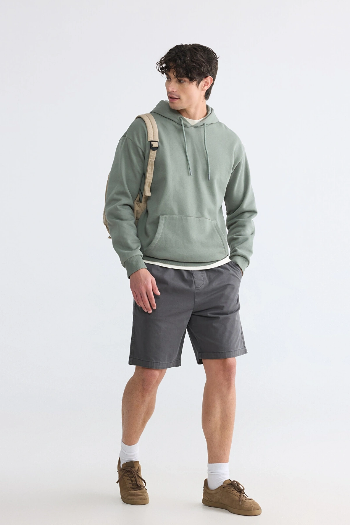XSIDE Antrasit Regular Fit Gabardin Erkek Şort