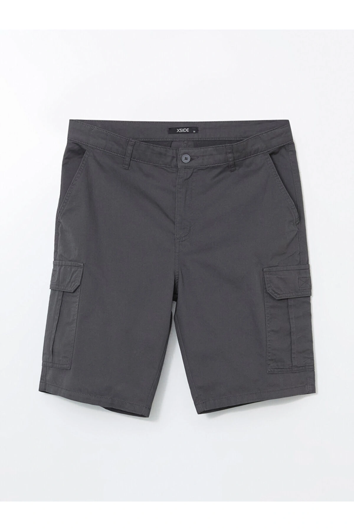 XSIDE Antrasit Standart Kalıp Gabardin Erkek Kargo Şort