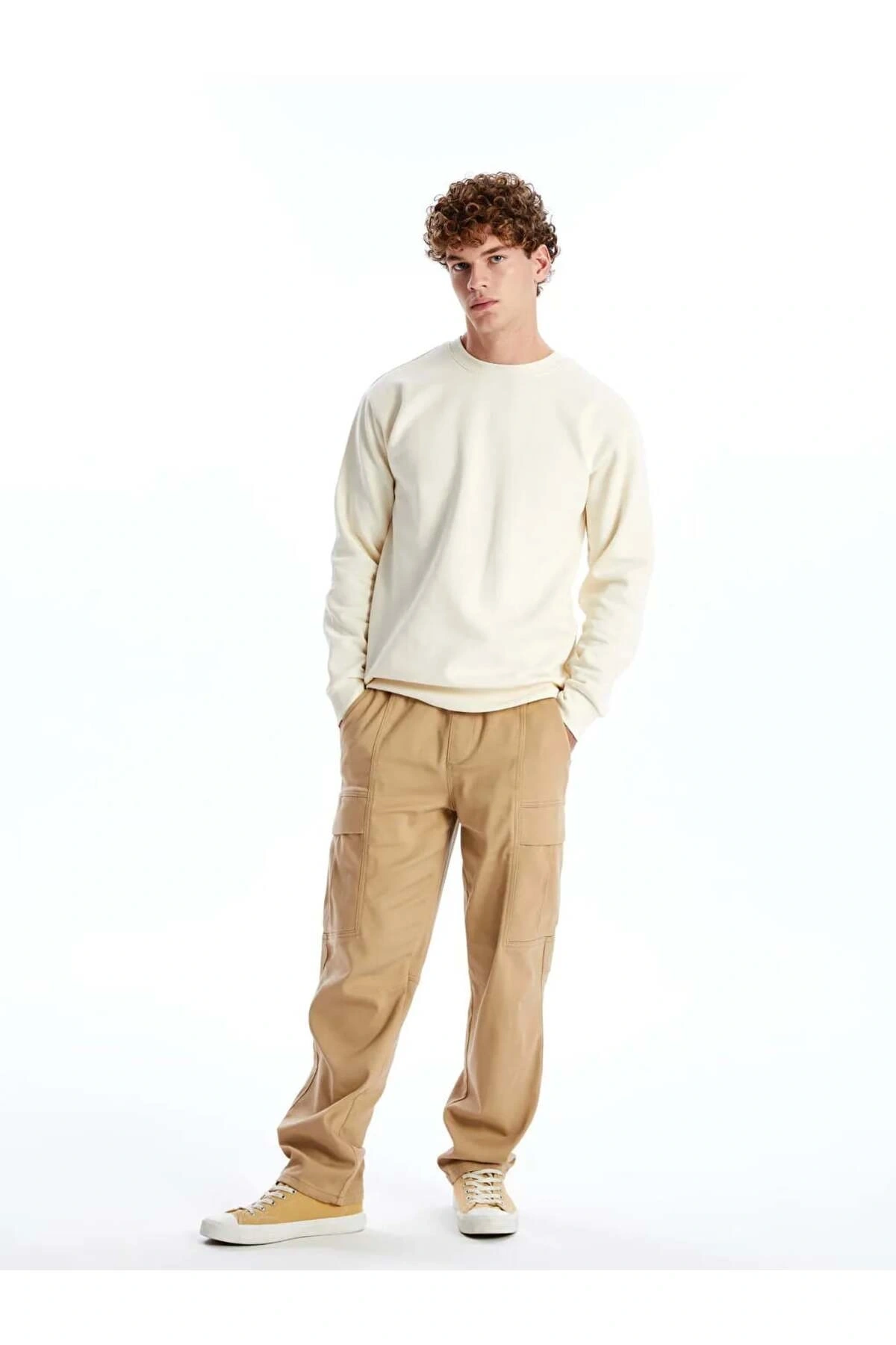 XSIDE Bej Rahat Kalıp Erkek Pantolon