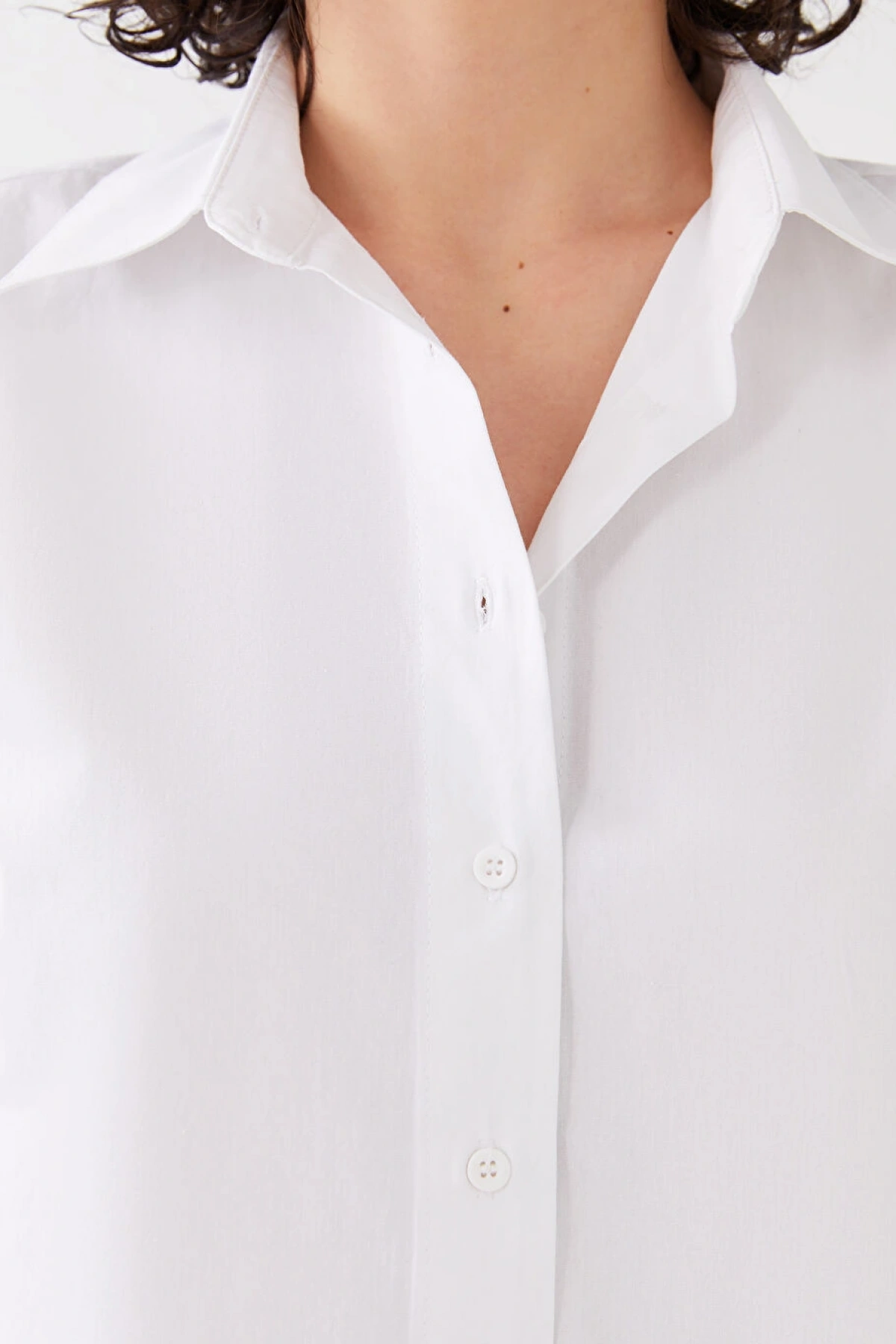 XSIDE Beyaz Poplin Kadın Gömlek