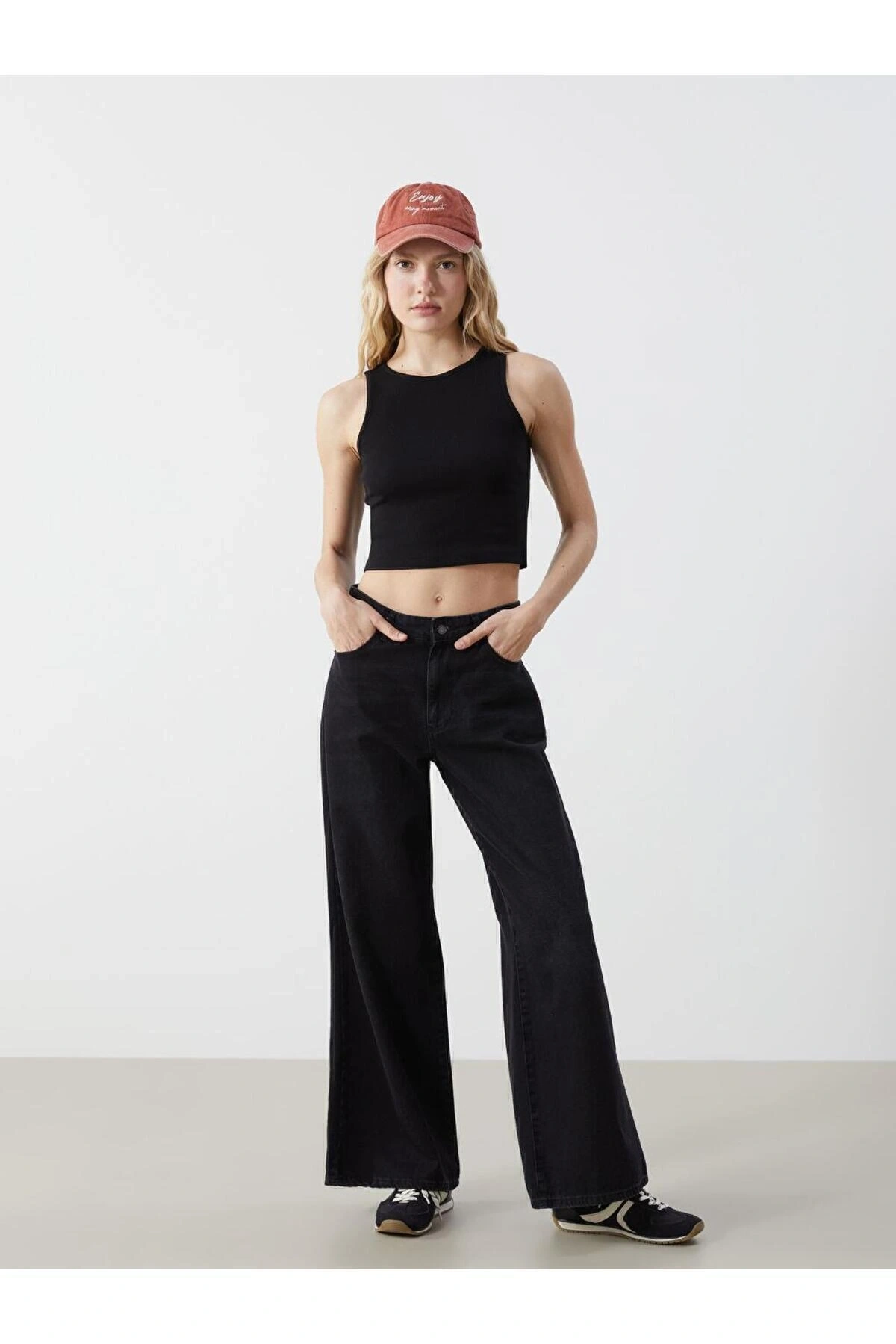 XSIDE Bisiklet Yaka Dokulu Kadın Crop