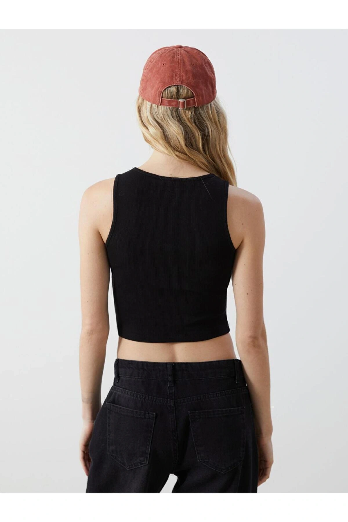 XSIDE Bisiklet Yaka Dokulu Kadın Crop