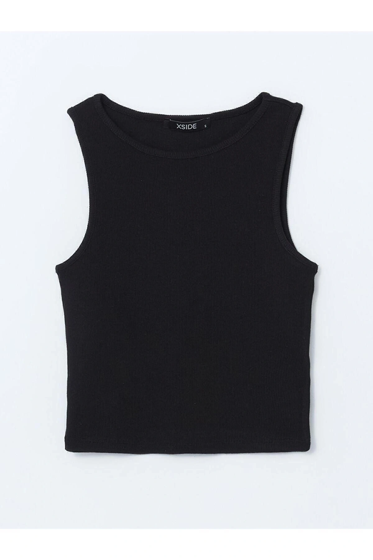 XSIDE Bisiklet Yaka Dokulu Kadın Crop