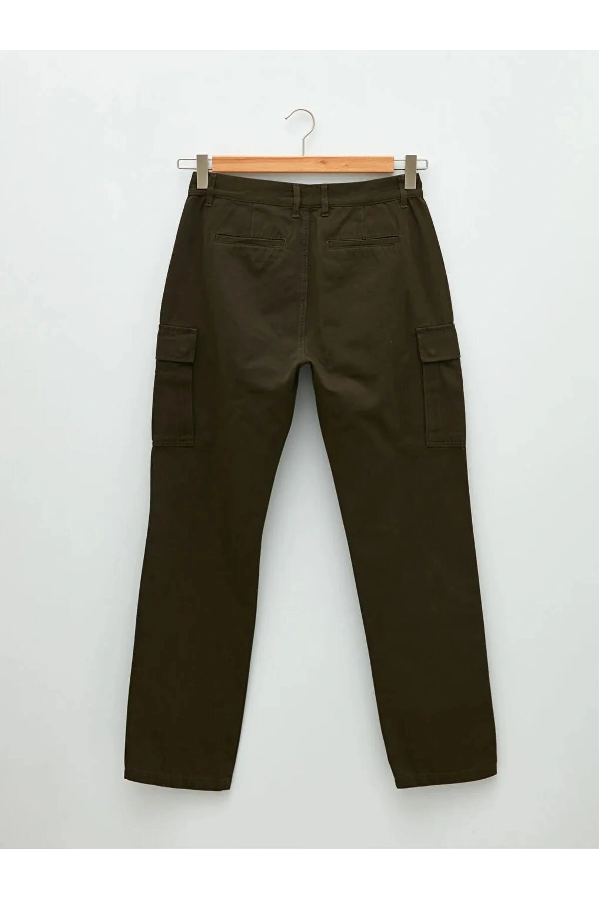 XSIDE Haki Standart Kalıp Gabardin Erkek Kargo Pantolon