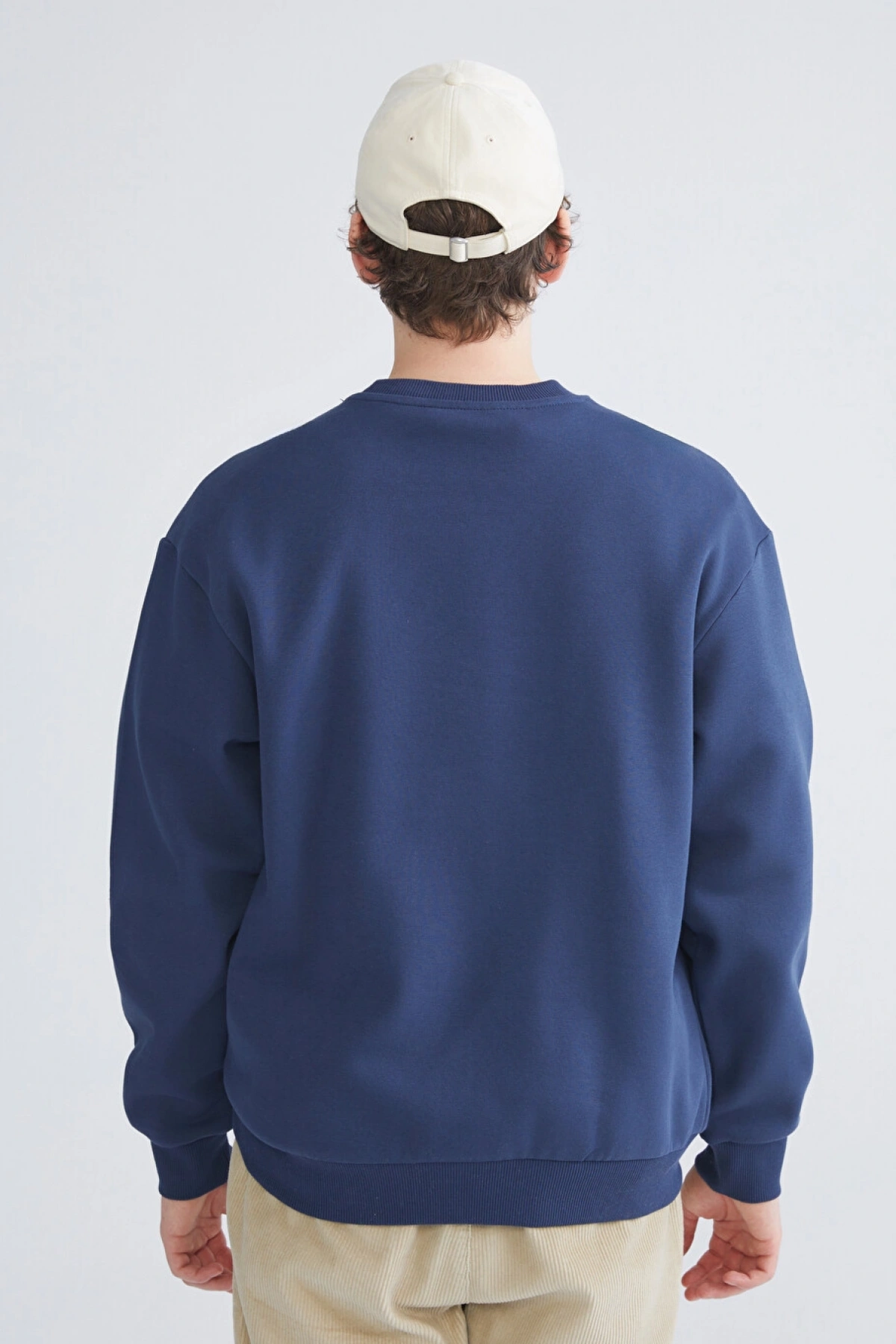 XSIDE İndigo Bisiklet Yaka Erkek Sweatshirt