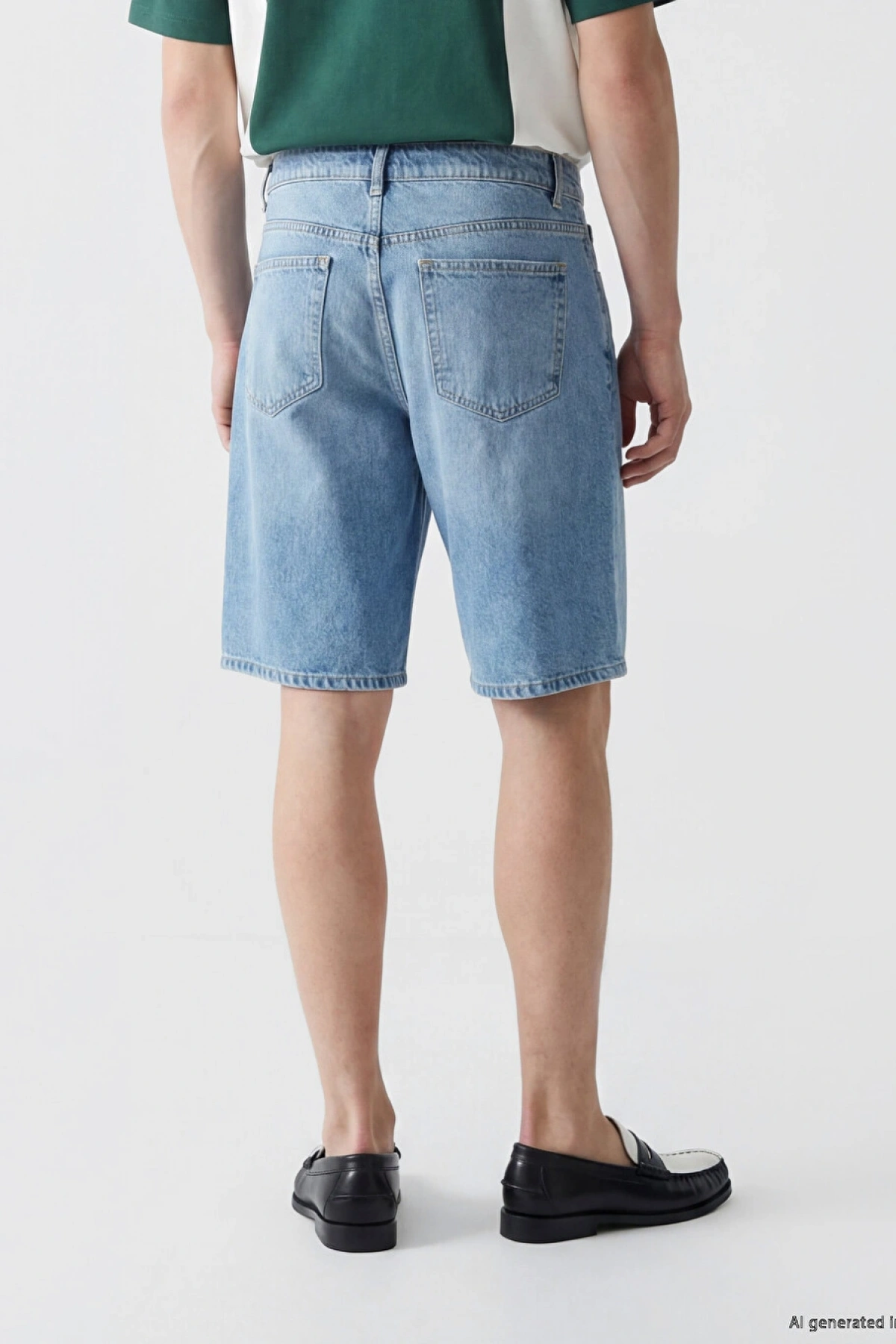 XSIDE Indigo Loose Fit Erkek Jean Şort