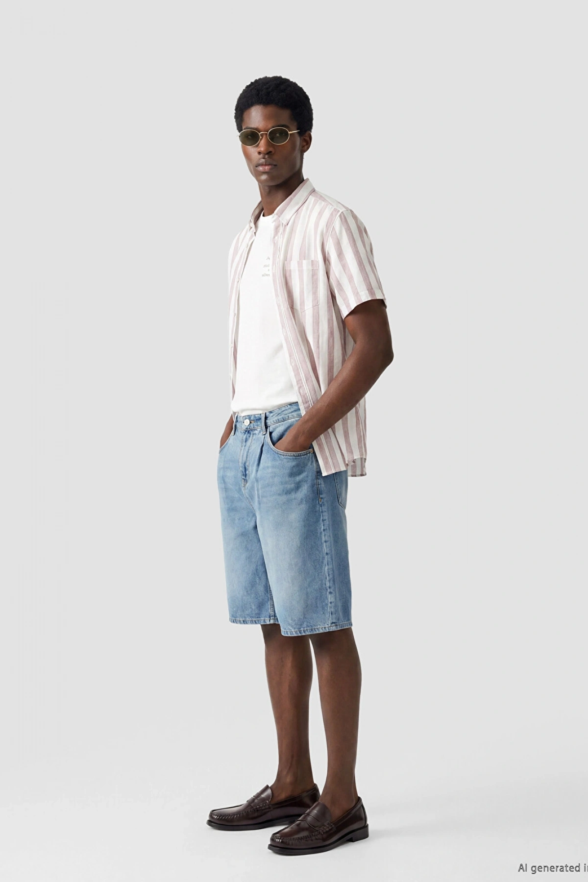 XSIDE Indigo Loose Fit Erkek Jean Şort