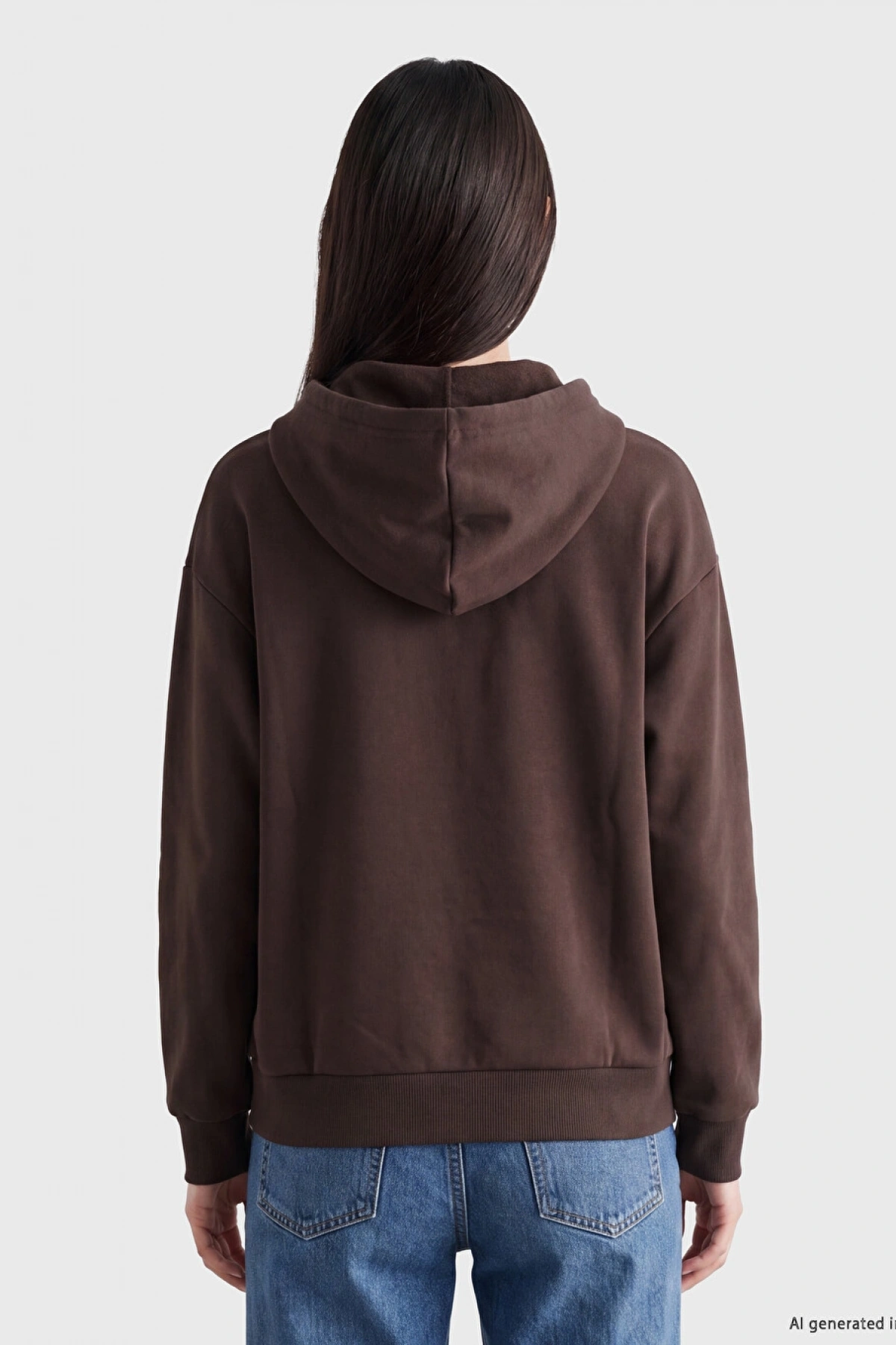 XSIDE Kahverengi Oversize Kadın Kalın Fermuarlı Sweatshirt