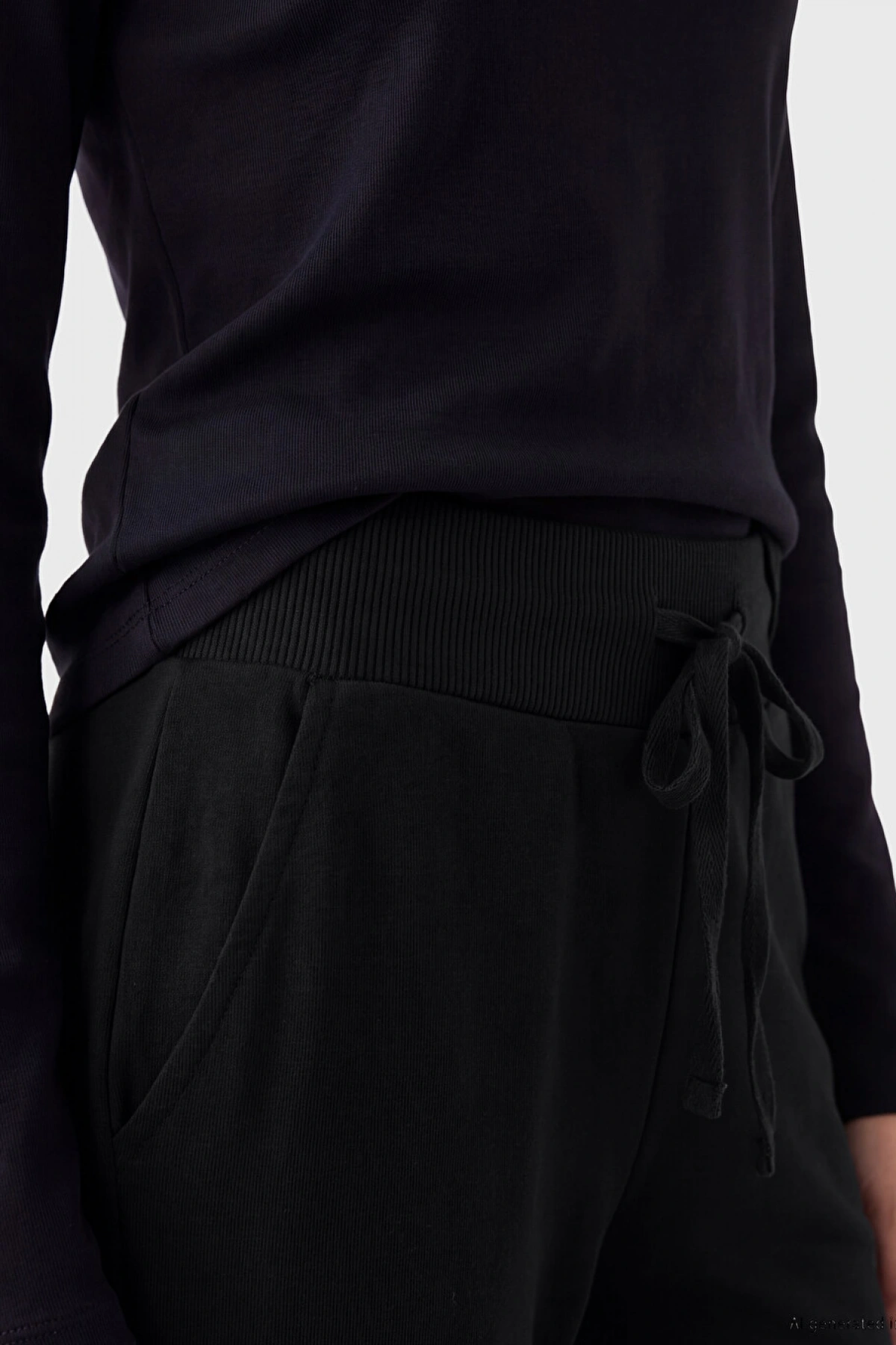 XSIDE Siyah Beli Lastikli Kadın Jogger Eşofman Altı