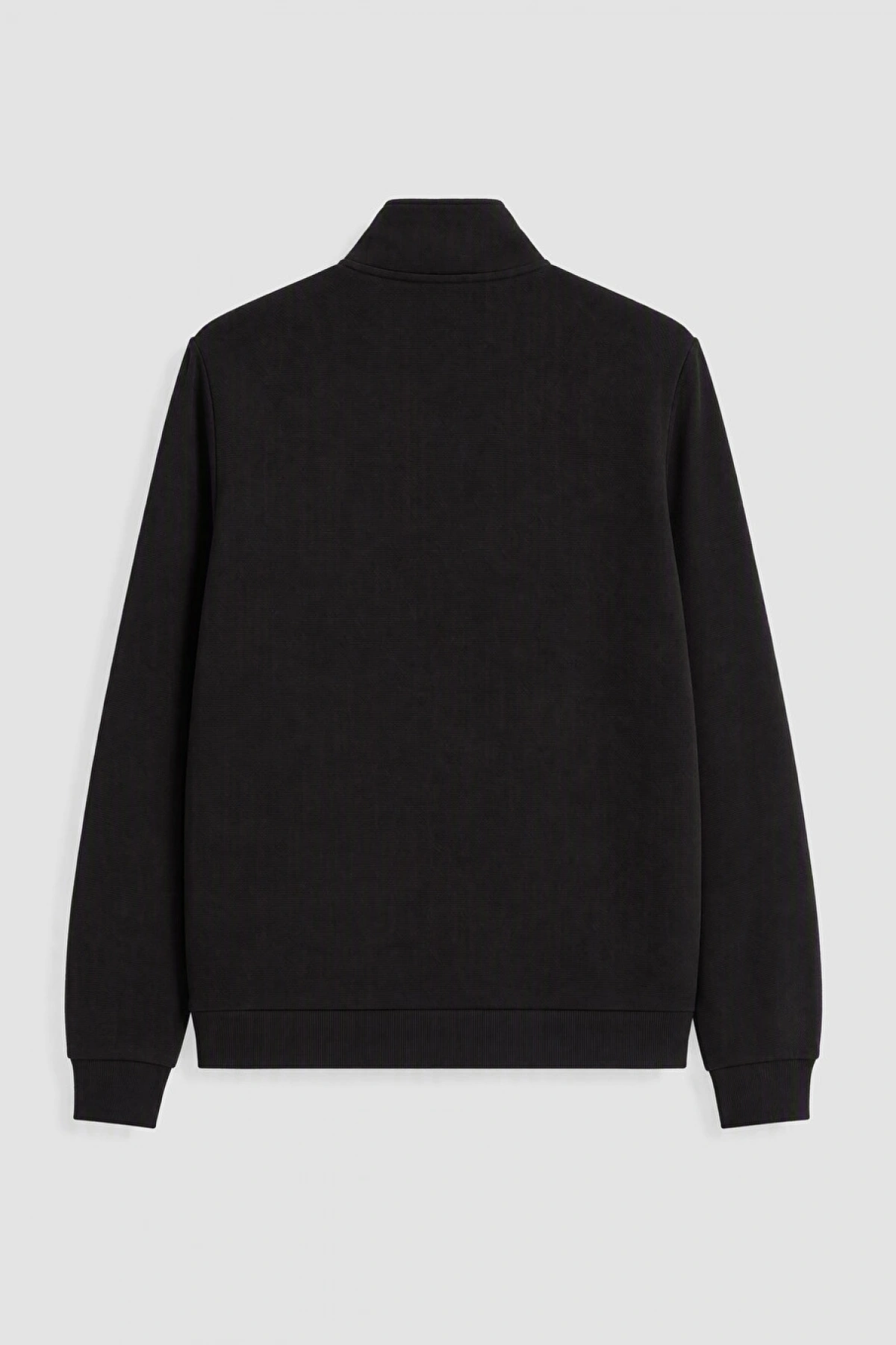 XSIDE Siyah Dik Yaka Erkek Fermuarlı Sweatshirt