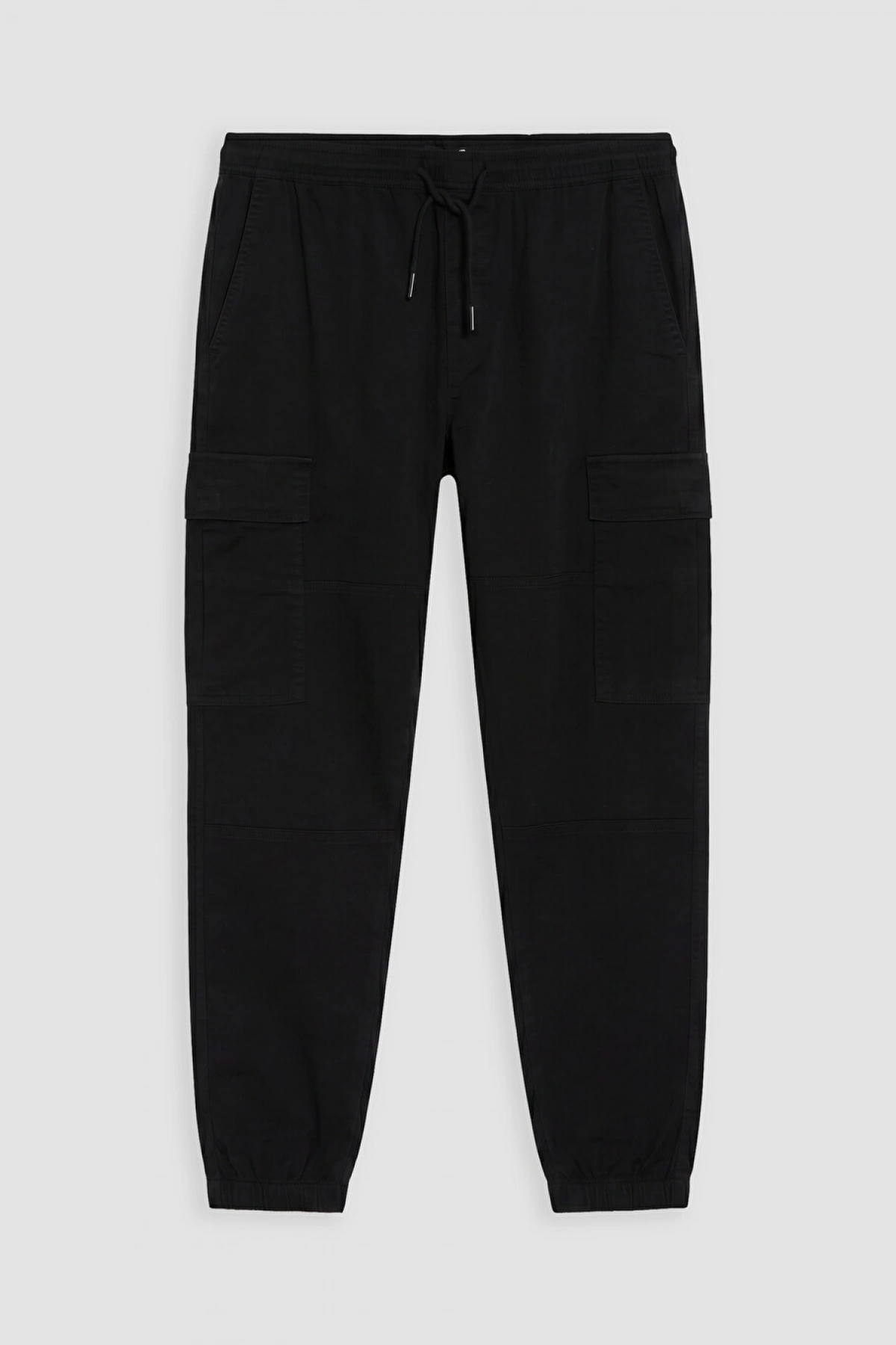 XSIDE Siyah Regular Fit Gabardin Erkek Kargo Pantolon