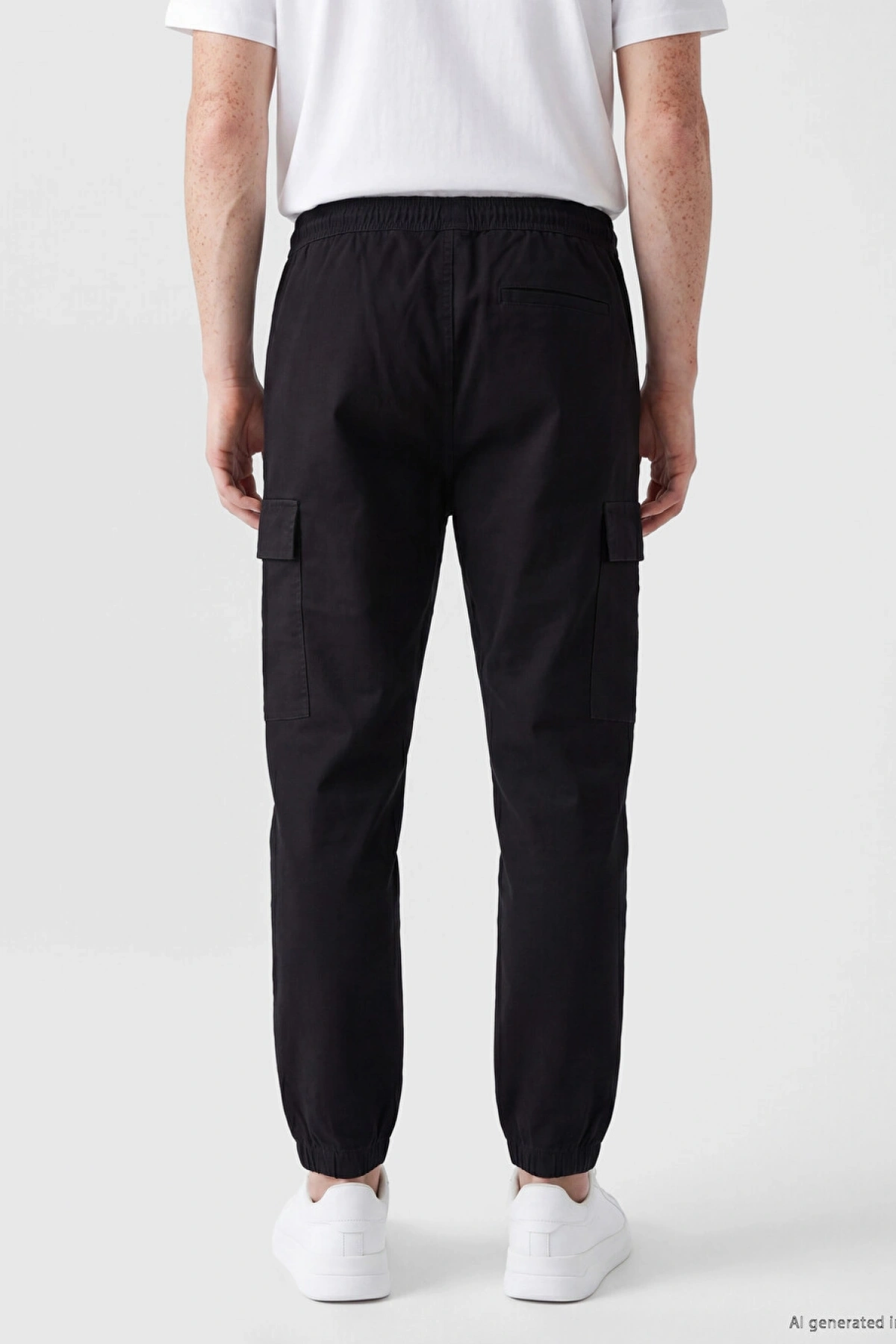 XSIDE Siyah Regular Fit Gabardin Erkek Kargo Pantolon