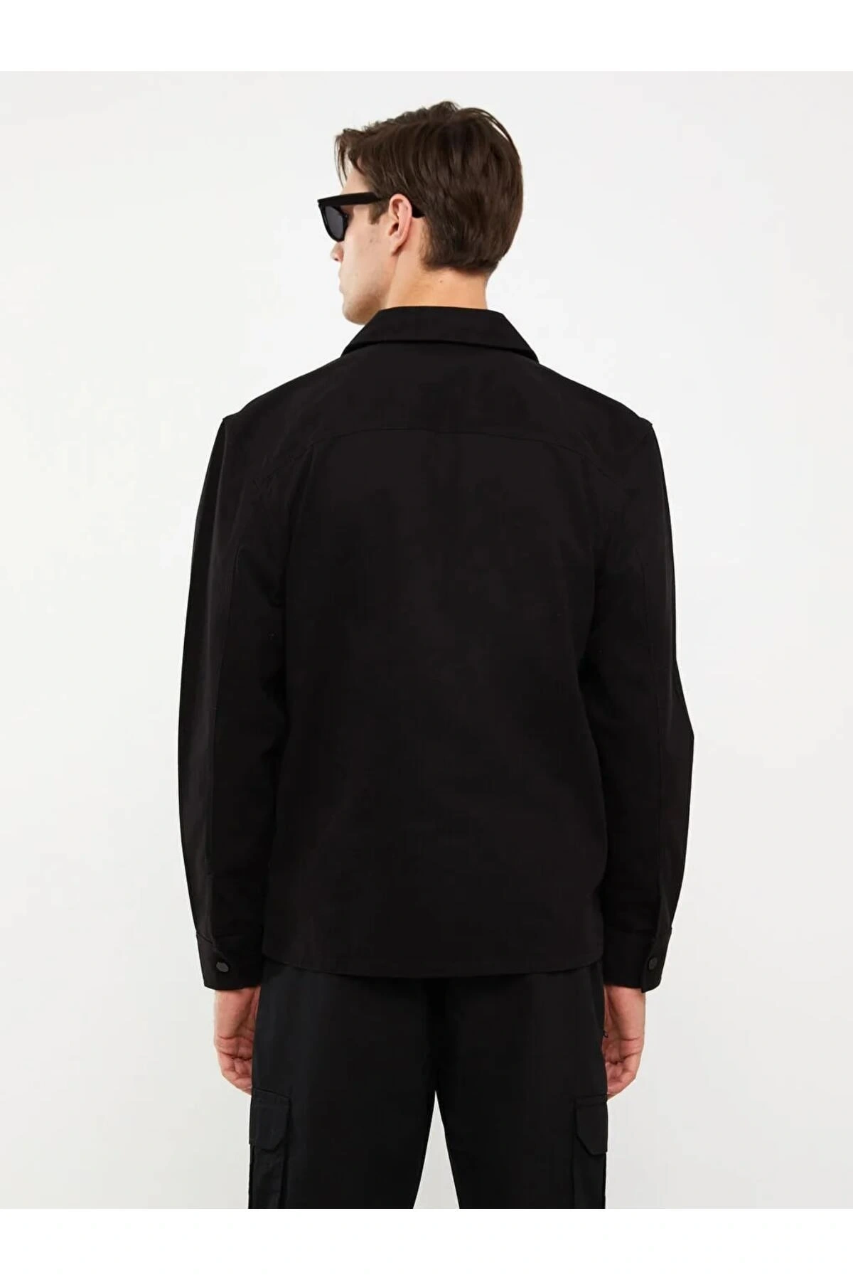 XSIDE Siyah Regular Fit Uzun Kollu Gabardin Erkek Gömlek Ceket