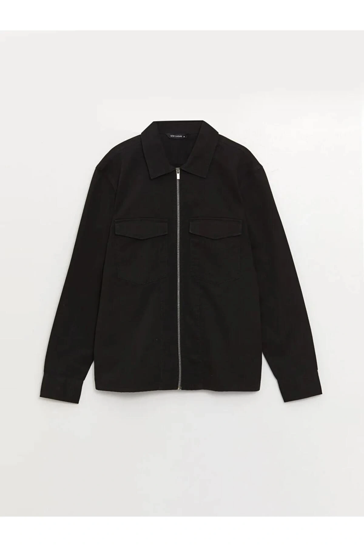 XSIDE Siyah Regular Fit Uzun Kollu Gabardin Erkek Gömlek Ceket