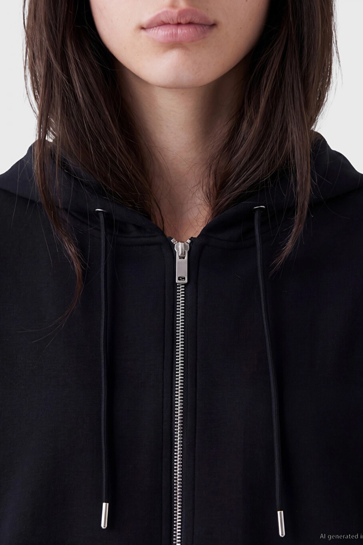 XSIDE Siyah Soft Touch Kadın Fermuarlı Sweatshirt