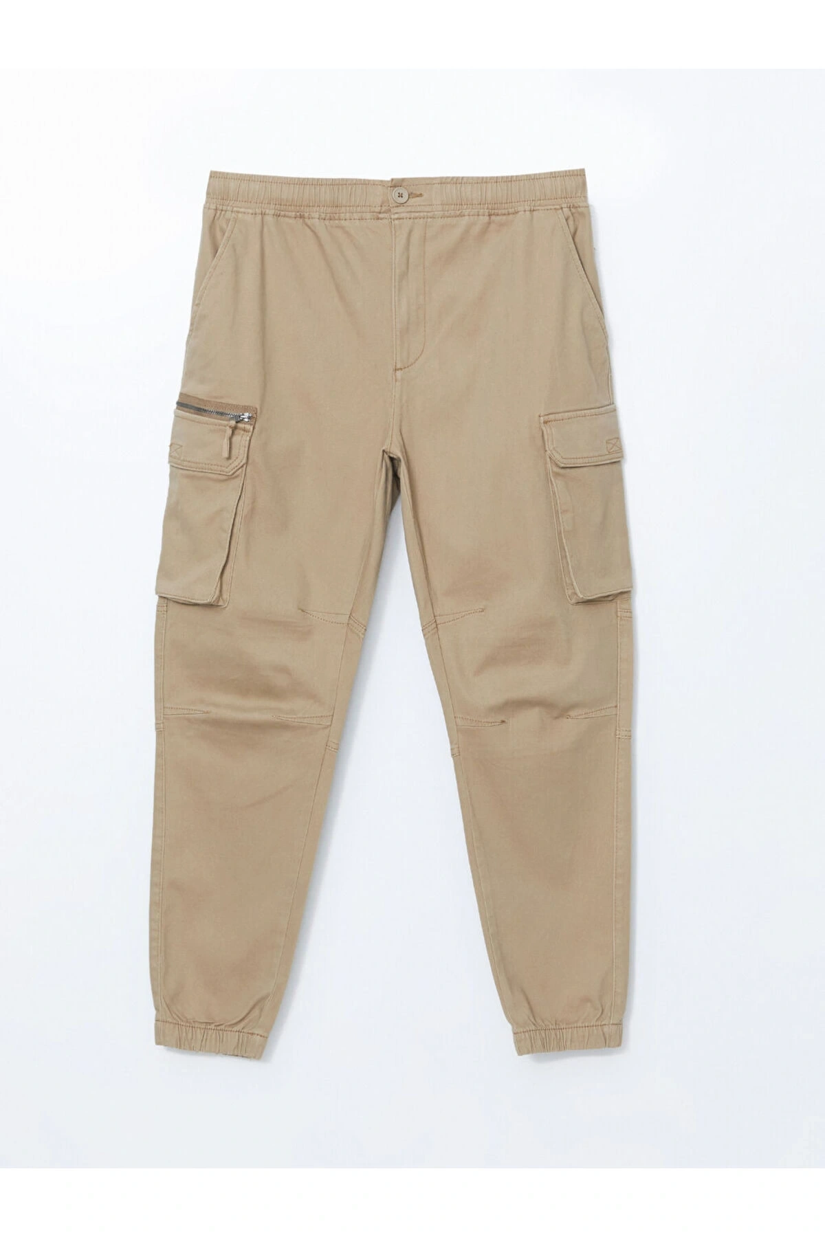 XSIDE Açık Haki Standart Kalıp Gabardin Erkek Kargo Pantolon