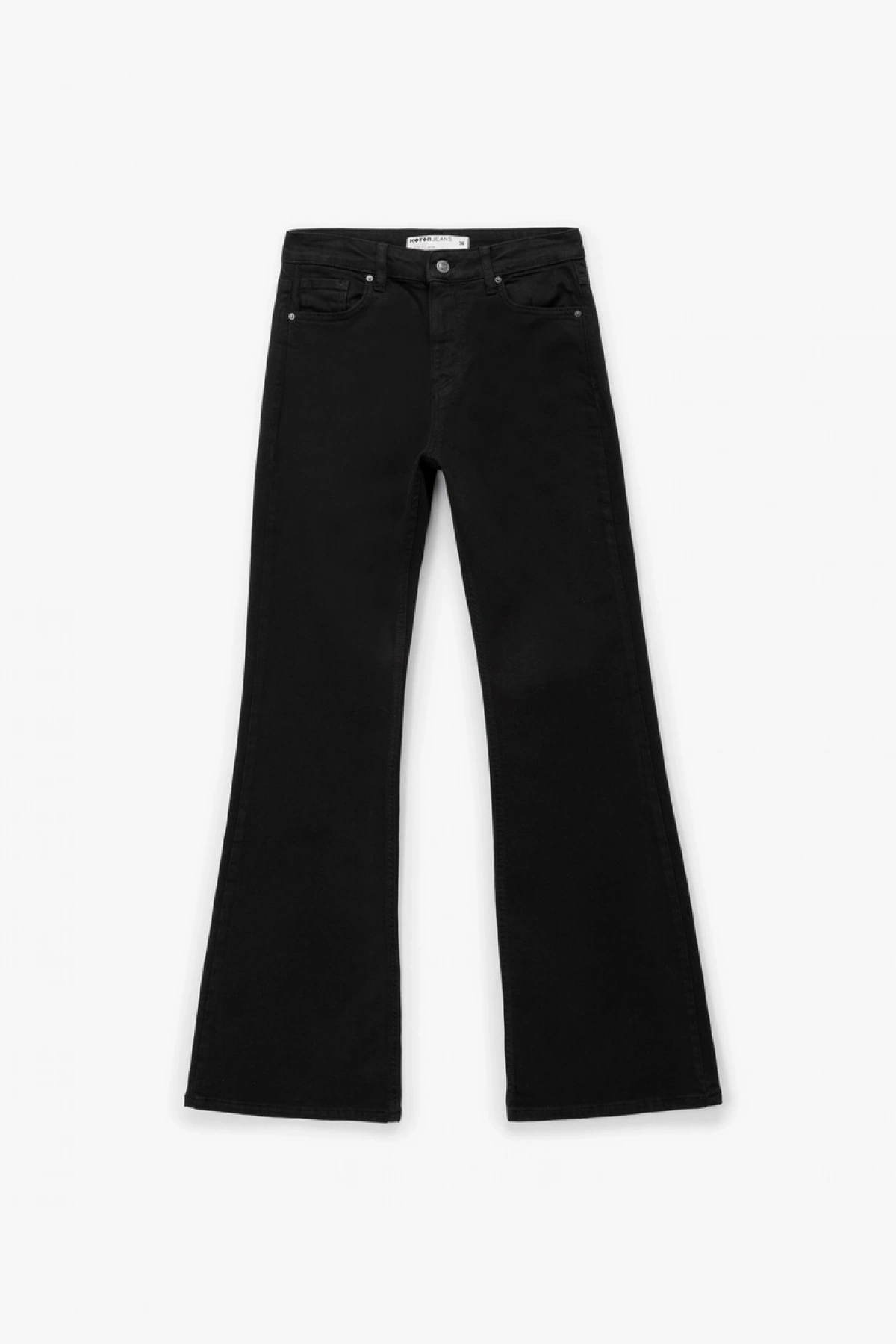 Yüksek Bel Dar Kalıp Pamuklu İspanyol Paça Jean Pantolon - Flare Jeans