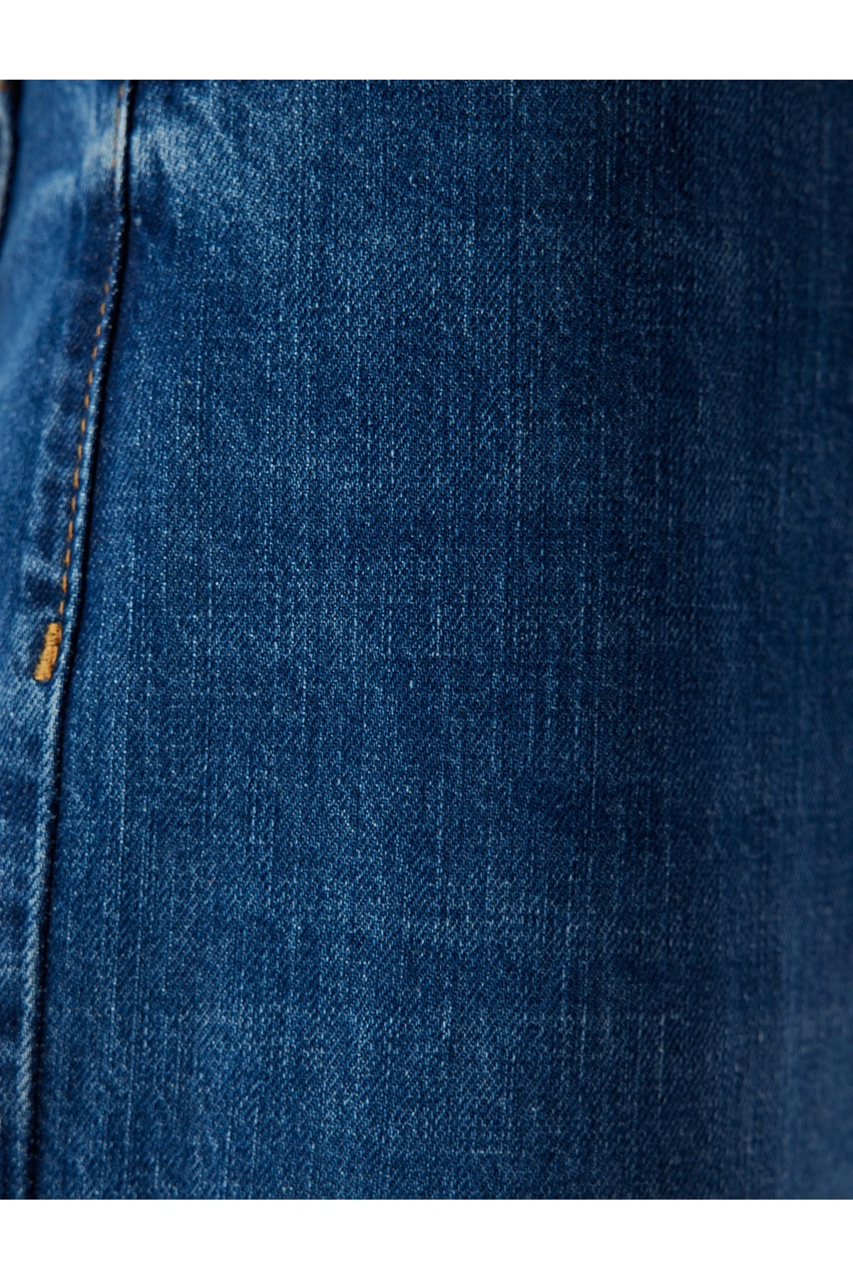 Yüksek Bel Kot Pantolon Düz Paça Düğmeli Cepli Pamuklu - Slim Straight Fit Jeans