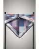 %100 Twill İpek Geometrik Desenli Gri - Bebe Mavisi Renkli 90x90 Eşarp Dikim Şekli : El Dikişi