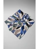%100 Twill İpek Geometrik Desenli Mint Yeşili - Bej Renkli 90x90 Eşarp Dikim Şekli : El Dikişi