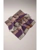 %100 Twill İpek Geometrik Desenli Mürdüm Renkli 90x90 Eşarp Dikim Şekli : El Dikişi