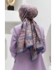 100% İpek Etro Desenli Saks - Pembe Renkli 92x210 Şal