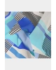 100% Twill İpek Geometrik Desenli Bebe Mavisi - Saks Renkli 90x90 Dikim Şekli : El Dikişi Eşarp