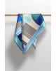 100% Twill İpek Geometrik Desenli Bebe Mavisi - Saks Renkli 90x90 Dikim Şekli : El Dikişi Eşarp