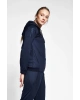 Koyu Lacivert Kadın Fermuarlı Kapüşonlu Sweatshirt 20b-2015