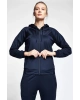 Koyu Lacivert Kadın Fermuarlı Kapüşonlu Sweatshirt 20b-2015