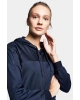 Koyu Lacivert Kadın Fermuarlı Kapüşonlu Sweatshirt 20b-2015