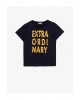 Erkek Çocuk Siyah Yazili Baskili T-Shirt