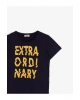 Erkek Çocuk Siyah Yazili Baskili T-Shirt