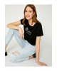Kadın Bisiklet Yaka Kisa Kollu T-Shirt