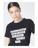 Kadın Baskılı Lacivert Bisiklet Yaka T-shirt