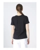Kadın Baskılı Lacivert Bisiklet Yaka T-shirt