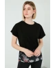 Slim Fit Baskılı Bisiklet Yaka Pamuklu T Shirt Kadın