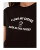 Siyah Bisiklet Yaka Baskılı T-shirt