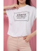 Bisiklet Yaka Kısa Kollu Baskılı Normal Kalıp Beyaz Kadın T-shirt
